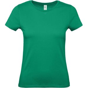 Groen basic t-shirt met ronde hals voor dames - katoen - 145 grams - groene shirts / kleding M