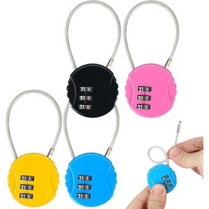4-Pack Combination Locks - 3-Digit Small Suitcase Lock with Number Code - Padlock for Backpack, Travel, Luggage, Bag, Pouch, Lockers
