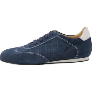 Werner Kern 28062 Positano Heren Dansschoenen met Doorlopende zool - Denim Blauw - Wit Leer - Danssneakers - Ballroom, Latin, Salsa - Werner Kern - blauw wit - 47 1/3