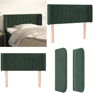 vidaXL Hoofdbord met randen 103x16x78/88 cm fluweel donkergroen - Hoofdbord - Hoofdborden - Hoofdeinde - Houten Hoofdbord