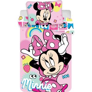 Disney Minnie Mouse Baby Dekbedovertrek, Pink Bow - 100 x 135 cm + 40 x 60 cm - Katoen