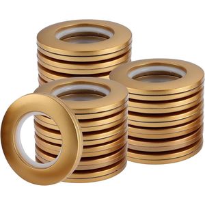 Allecto Plus - Set van 32 gordijnringen in mat goud, diameter 40 mm - Elegante afwerking voor gordijnen