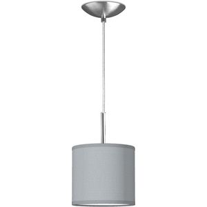 Home Sweet Home hanglamp Bling - verlichtingspendel Tube Deluxe inclusief lampenkap - lampenkap 16/16/15cm - pendel lengte 100 cm - geschikt voor E27 LED lamp - lichtgrijs