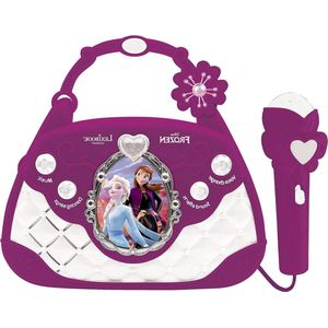 Karaoke set - Karaoke machine Disney Frozen Elsa muziekluidspreker met microfoon en stemeffecten - paars blauw
