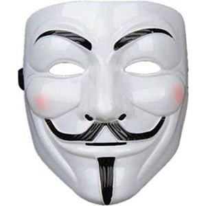 Anonymous Masker · V for Vendetta Masker · Halloween Masker · Zwart · Wit · La Casa de Papel · Guy Fawkes · Carnaval · Bivakmuts