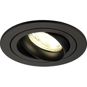 Ledvion - LED Inbouwspots Tokyo, Zwart, Dimbaar, 3W, 2700K, Ø92 mm, Rond, 2 Jaar Garantie