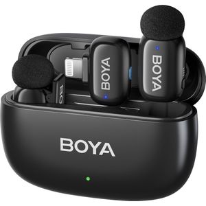 Boya MINI 15 | 2.4 GHz Ultra-Mini Wireless Microphone (Black, Lightning, voor iPhone) | 2TX + 1RX