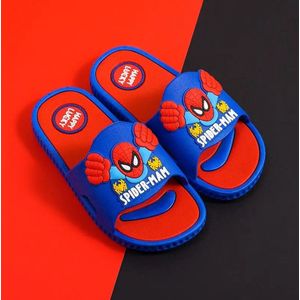 mos - Spiderman Slippers - Badslippers Kinderen - Slippers Jongens en Meisjes - Rood/blauw - Maat 31 - Voetlengte 19,5 cm