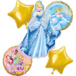 Disney Princess – Assepoester - Ballon set – 5-Delig – Helium ballon – Folieballon happy Birthday - Verjaardag.