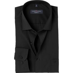 CASA MODA modern fit overhemd - mouwlengte 7 - zwart - Strijkvriendelijk - Boordmaat: 43