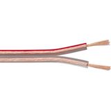 Luidspreker kabel (CU koper) - 2x 0,50mm² / transparant - 100 meter