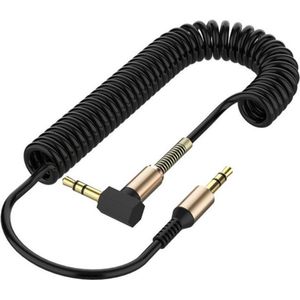 Stereo Audio Jack Kabel 3.5 mm | Haaks | AUX Kabel Gold Plated | Male to Male | Jack To Jack | Universeel | Auto - Telefoon | Zwart | 1,8 meter | Allteq