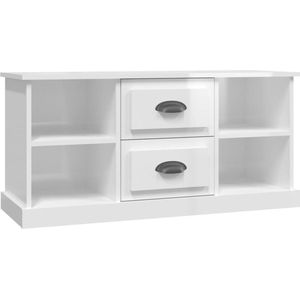 vidaXL - Tv-meubel - 99,5x35,5x48 - cm - bewerkt - hout - hoogglans - wit