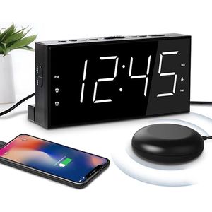 SHOP YOLO-wekkers digitaal- dubbel alarm-USB-oplader-groot display- sluimerfunctie-eenvoudig in te stellen-zomertijd 12/24h-dimmer-