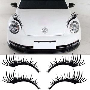 Zwarte wimpersticker voor auto - Afneembaar - Autodecoratie