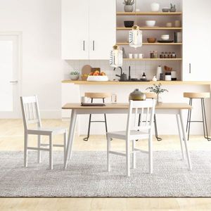 Eetstoel keukenstoelen stoelen eetkamer 2er set dennenhout wit 41 x 46,5 x 85,5 cm