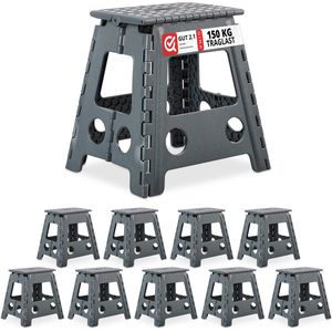 10x opstapje inklapbaar - 39 x 39 x 32 cm - 150 kg - camping - grijs