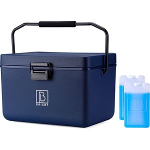 Brisby Koelbox - Frigobox - 12L - Blauw – Incl. Ergonomisch draaghandvat - Dividers - Snijplanken - Tot maximaal 40 uur isolatie - Incl. 2 koelelementen van 200ml