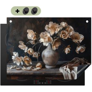 KitchenYeah® Inductie beschermer 70x52 cm - Bloemen - Boeket - Stilleven - Kookplaataccessoires - Afdekplaat voor kookplaat & Spatscherm achterwand - Inductiebeschermer - Inductiemat - Inductieplaat mat - Keuken decoratie