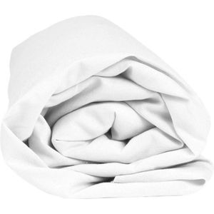 Sleepnight Hoeslaken - Jersey - (hoekhoogte 40 cm ) blanc - B 140 x L 220 cm - 2-persoons Strijkvrij - Geschikt voor Standaard Matras/Boxspring/Matras + Topper/Waterbed - 798460-B 140 x L 220 cm