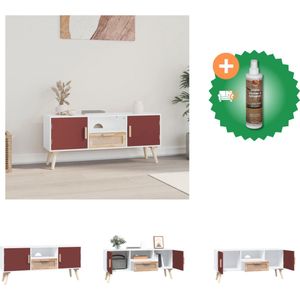 vidaXL Tv-meubel met deuren 105x30x45 cm bewerkt hout - Kast - Inclusief Houtreiniger en verfrisser
