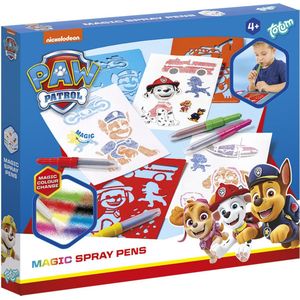 PAW Patrol creatief speelgoed 5 magische spraypennen blaaspennen met sjablonen - Totum knutselset tekenen en schilderen