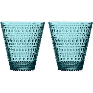 Iittala Kastehelmi - Tumbler Glazen Set - Waterglas - Vaatwasserbestendig - Zeeblauw - 30 cl - 2 Stuks