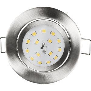 Inbouwspots LED IP20 ''Slim'' - Inbouwspot geschikt voor binnen - plafondlamp 4000K Ø82MM - Armatuur met met LED lamp Helder 400 lm - Zilver