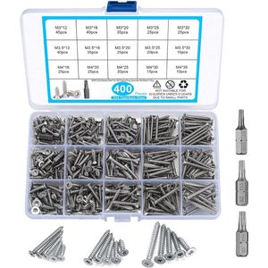schroeven - zelftappende schroeven-assortimentset 400 Pieces