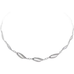 Silver Lining - Zilveren choker Fantasie Zirkonia - Dames - Zilver - 42 cm