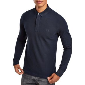 Armani Exchange Blauw Slim Fit Polo Top Met Lange Mouwen