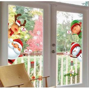 Kerst Windows Statische Stickers Klampt Zich Vast aan Verwijderbare Vinyl Kerstman Kerstboom Sneeuwpop Sneeuwvlok Herten DIY Muur Raam Deur Muurschildering Showcase Sticker Sticker