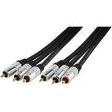 HQ - HQAS3811-1.5 - Component Cable - component videokabel RCA - RCA - 1.5m - Zwart