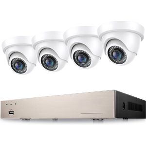 1080P Outdoor Beveiligingscamera Set 8CH H.265 + 2MP DVR Met 4X 1080P Diskless Dome Camera 24M IR Nachtzicht Voor Thuisbewaking