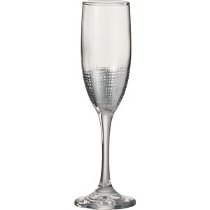 J-Line Raster glas op voet - wijnglas - zilver - woonaccessoires