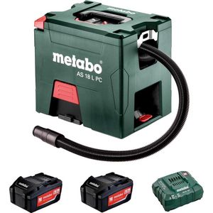 Metabo AS 18 L PC Li-Ion accu alleszuiger / bouwstofzuiger set (2x 5,2Ah accu) - L-Klasse - 7,5L