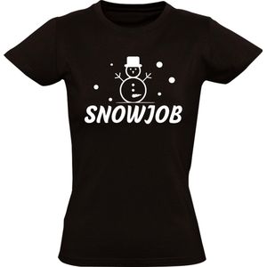 Snowjob Dames t-shirt  | christmas | xmas | kerst | sneeuwpop | grappig | Zwart