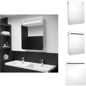 vidaXL LED-wandspiegelkast - 68 x 9 x 80 cm - MDF - wit/zilver - Badkamerkast