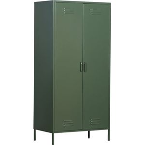 MaximaVida metalen kleding lockerkast Finn 90 x 50 x 185 cm olijfgroen - 8 schappen