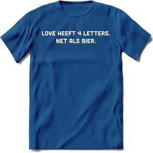 Love heeft 4 letters Bier T-Shirt | Unisex Kleding | Dames - Heren Feest shirt | Drank | Grappig Verjaardag Cadeau tekst | - Donker Blauw - 3XL