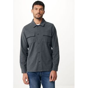 Lange Mouwen Overshirt With Pockets Mannen - Anthracite Melee - Maat M