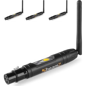 DMX draadloos - BeamZ BBP W-DMX draadloze DMX set - 4x zender / ontvanger - Universeel - 3-pin XLR