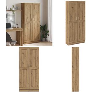 vidaXL Hoge kast 82,5x30,5x185 cm bewerkt hout artisanaal eikenkleur - Hoge Kast - Hoge Borden - Dressoir - Kast