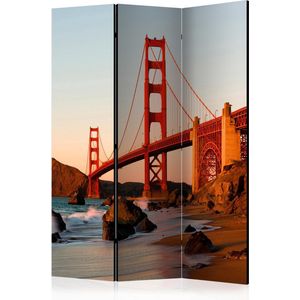 Kamerscherm - Scheidingswand - Vouwscherm - Golden Gate Bridge - sunset, San Francisco [Room Dividers] 135x172 - Artgeist Vouwscherm