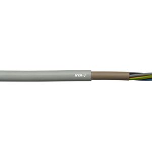 10 meter Lapp 16000013 NYM-J voedingskabel 4G1,5 mm² I standaard kabel met groen-gele aardgeleider voor binnenwerkzaamheden I kabel 4x1,5 voor elektrische installatie I natte ruimte kabel grijs