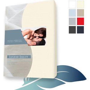 24-Bedding - Jersey Splittopper Hoeslaken - Extra zacht - 97% katoen - 3% Elastaan - 200x220 cm - Beige - 5 t/m 15 cm hoogte.