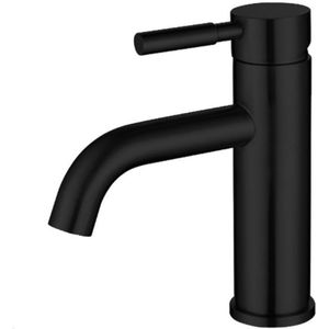Badkamerkraan - uitloop hoogte 5,5 cm - warm- en koudwaterkraan - wastafelkraan - eengreeps wastafelkraan - warm- en koudwatermengkraan van geborsteld roestvrij staal