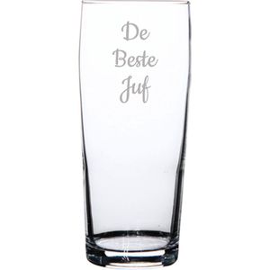 Gegraveerde bierfluitje 19cl De Beste Juf