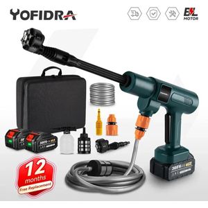 Shoppee Hogedrukreiniger met accu - Borstelloze Hogedrukreiniger - Pistool - Draadloze Oplaadbare Huishoudelijke - Tuin - Elektrisch Gereedschap Voor Makita 18V Batterij - 6 in 1 - 200bar - 18v accu