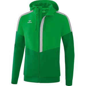 Erima Squad Tracktop Met Capuchon Heren - Fern Green / Smaragd / Silver Grey | Maat: XL